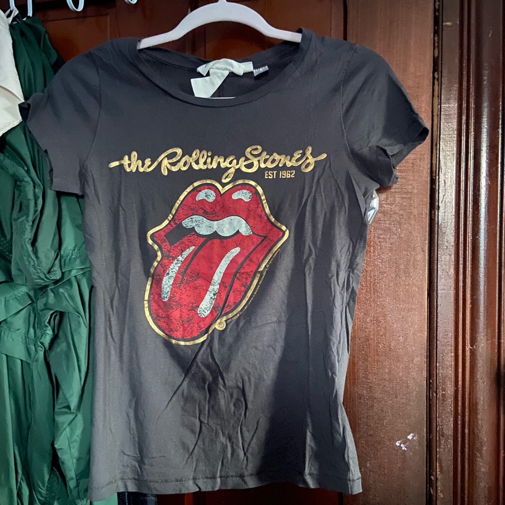 H&M - Grey Rolling Stones Vintage-Inspired Fitted T-shirt (XS)